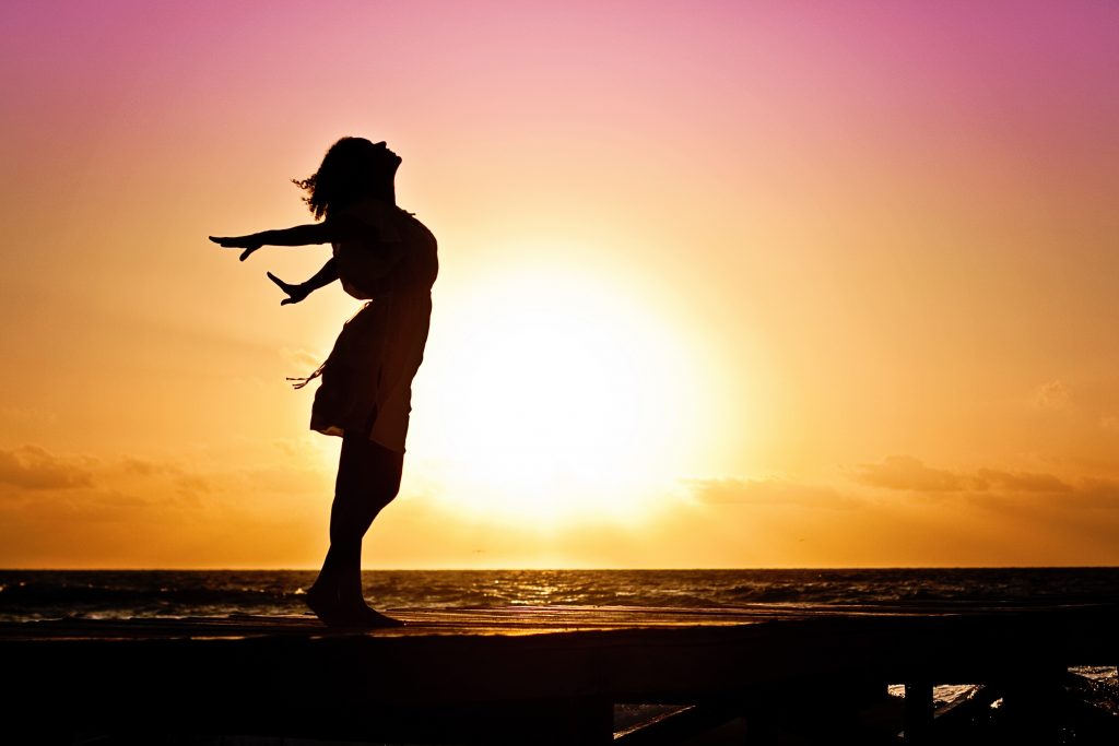 sunrise with woman